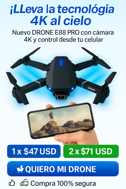 DRON E88 PRO👉 ¿Listo para ver el Mundo desde otra Perspectiva? 🚁