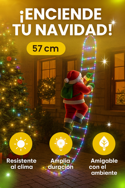 Escalera Led Con Santa Claus✨ ¿Listo para transformar tu hogar en una escena navideña inolvidable?