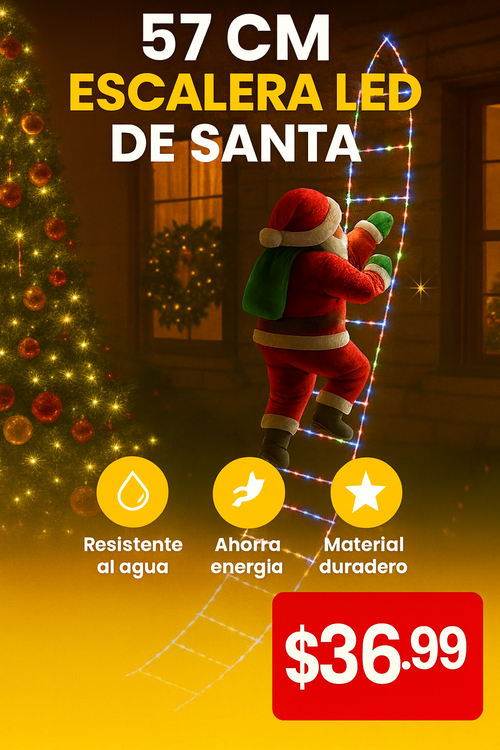 Escalera Led Con Santa Claus✨ ¿Listo para transformar tu hogar en una escena navideña inolvidable?